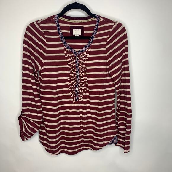 Anthropologie Postmark Striped Henley Sz Small - Picture 5 of 9